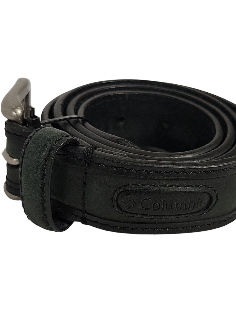 Columbia Men's Leather Dress/Casual Black 2-Tone Belt, Size 36"